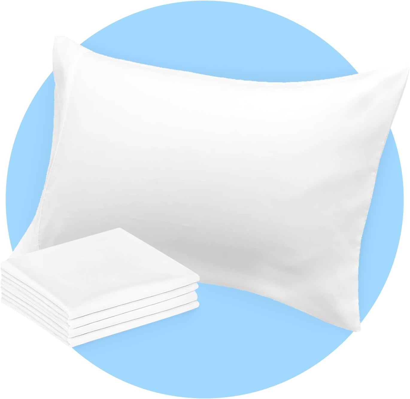 Pillow Cases Standard Size White Pillow Cases Set of 4 Cotton Blend 200 TC Soft & Breathable Perfect for Home & Hospital, Hotel Quality Queen Pillow Protectors 30x20 Inches