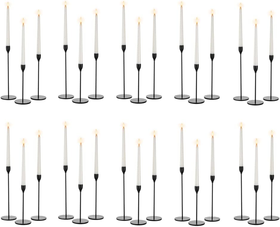 Set of 30 Black Candlestick Holders, Inweder Metal Taper