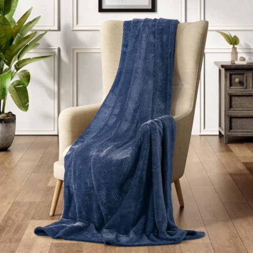 Image of Wakefit Premium Flannel Solid Single Bed Blanket (86x60 Inch) | 200 GSM Reversible Lightweight Soft Polyester Blanket for Bed, Sofa, Couch, Travel & Camping | Gentle Machine Washable | Blue