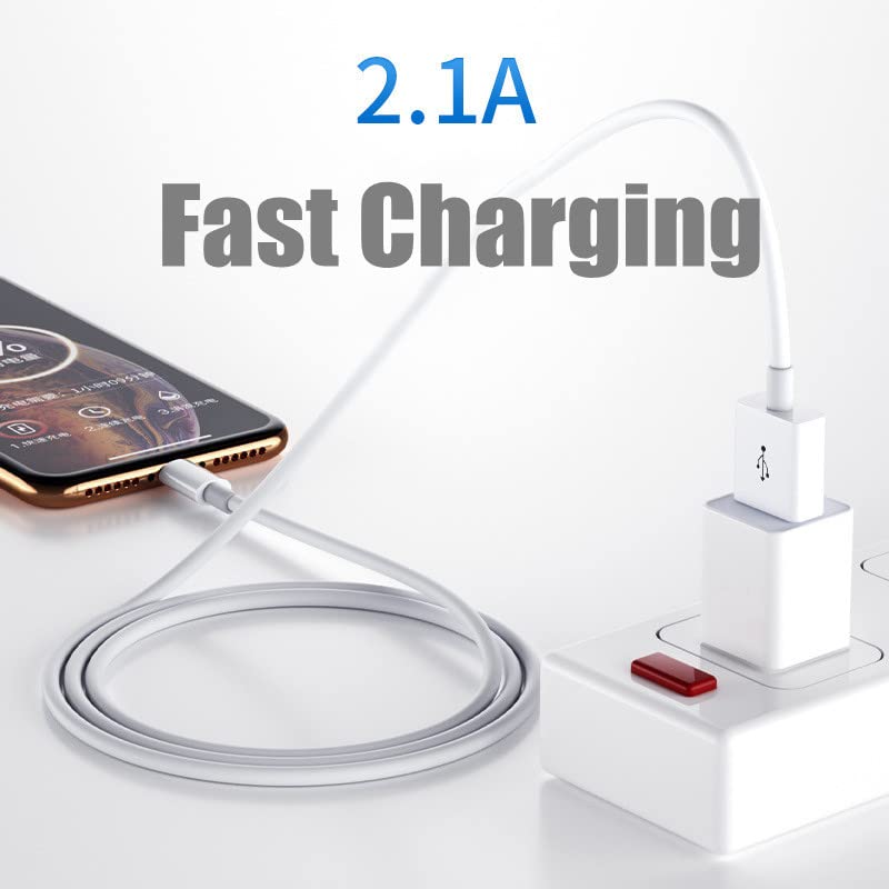 Image of 5W Fast Charger For iPhone X /XR /8 /7 /6S /SE /11 /12|5 Watt USB Adapter With Cable Compatible With Apple iPhone All Series, White