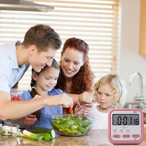 Image of Stopwatch Timer for Study Kitchen Timer Large LCD Screen 24hr Digital Display Magnetic Retractable Stand Loud Alarm Stop Watch Countdown Flashing Light Study Timer for Students Cooking
