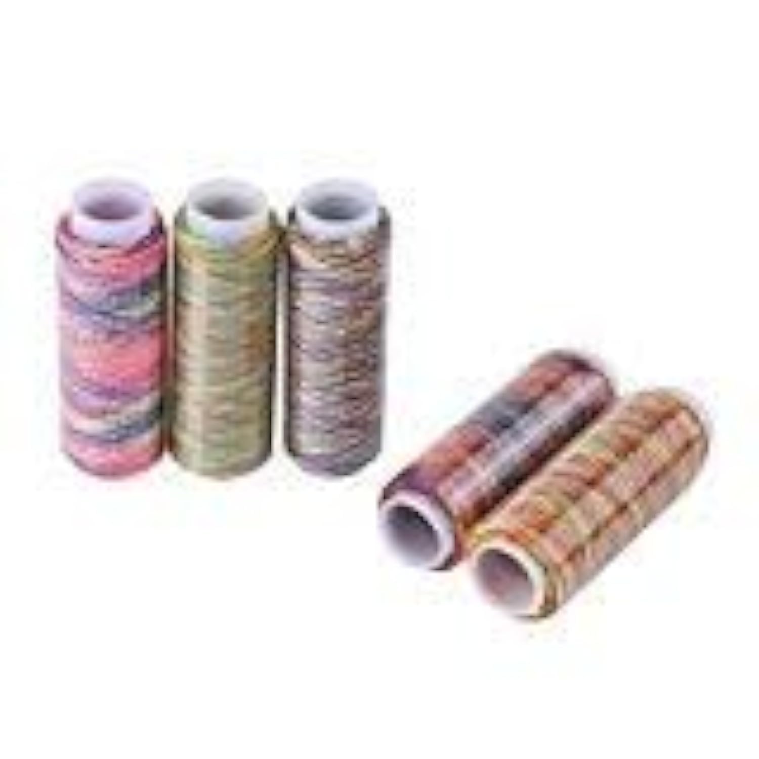 Excefore Multicolor Thread Set, 5Pcs Gradient Polyester Threads Sewing Thread Spools for Embroidery and Sewing Machines 110m/120 Yard