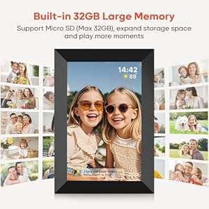 Frameo 10.1 Inch WiFi Digital Picture Frame with 32GB Memory, 1280 x 800 IPS Touch Screen Smart Electronic Photo Frame, Wall Mountable, Auto-Rotate, Share Photos/Videos Via Frameo App from Anywhere Frameo 101 Inch WiFi Digital Picture Frame with 32GB Memory 1280 x 800 IPS Touch Screen Smart Electronic Photo Frame Wall Mountable Auto Rotate Share PhotosVideos Via Frameo App from Anywhere