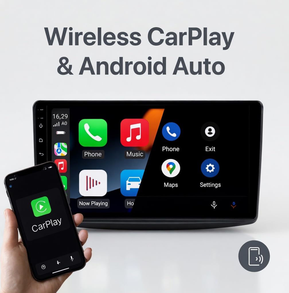 Autorradio 9 Pulgadas Compatible con Saab 9-3 Cabrio 2007-2012 | CarPlay/Android Auto/WiFi/DSP/Dab+, Autorradio táctil CarPlay, Sistema de Radio Multimedia HD (T2 (2GB/32GB) 8 núcleos 5GHz)