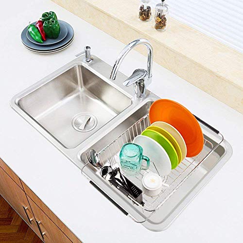 Arcci Expandable Dish Drying Rack Over The Sink, Large Capacity Sink Dish Rack Drainer Plate Organizer Shelf With Removable Utensil Holder, Dish Drainer Rack For Kitchen Counter, Inside Sink #TOP6