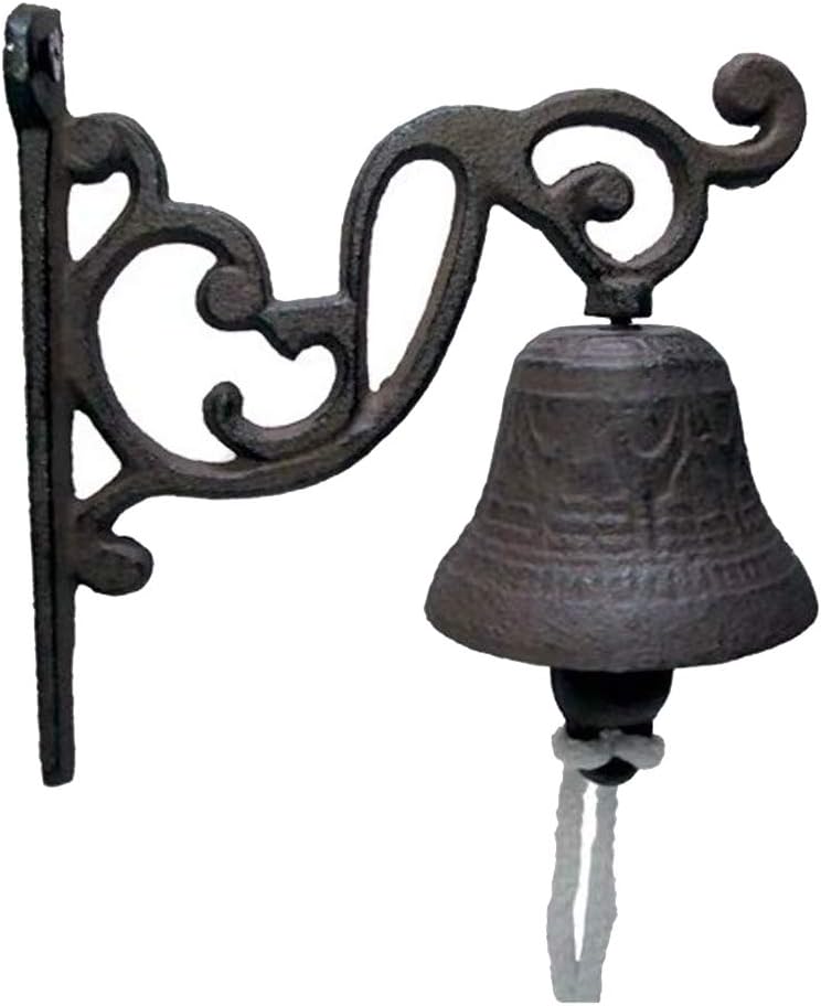 Antique Decorative Doorbell, Country House Cast Bell Flower Antique Handcraft Doorbell Wall Bell Cast Iron Antique Garden Bell (1)