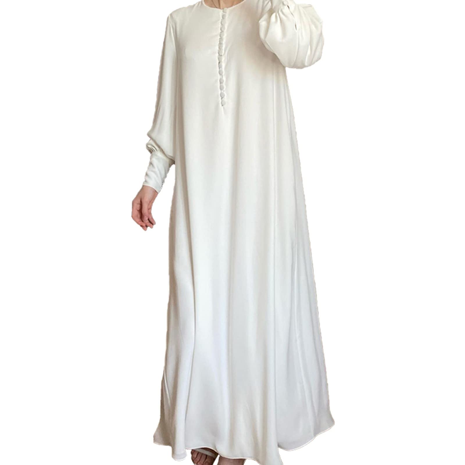 Ropa Musulmana Ramadán para Mujer Manga Larga Suelto Islamic Abaya Kaftan Largo Burqa Mujer Turquía Musulmana Trajes para Eid Ramadán Vestido De Oración con Rosario