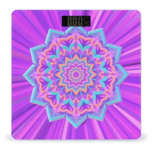Báscula Digital Simple Mandala para Baño LCD 400 Lb