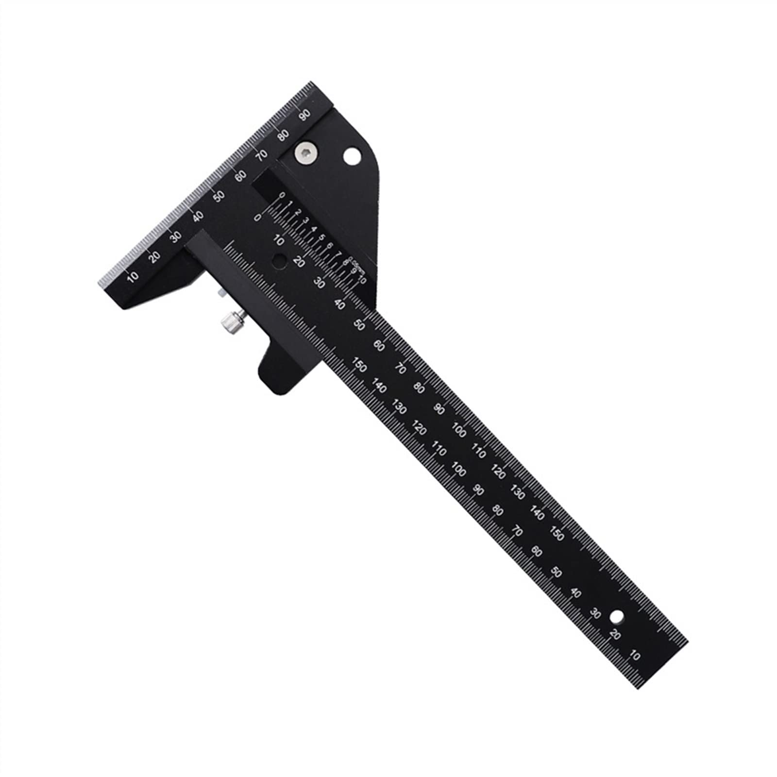 Regla de carpintería Tipo T de 0-150/300mm, calibrador Vernier de aleación de Aluminio multifunción Scribe métrico for medición de Marcado de líneas(0-150mm)