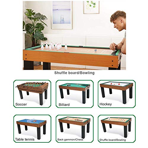 Kickertisch, Kombinationsspieltisch 8 in 1, einschließlich Tischfußball/Billard/Hockey/Tischtennis/Backgammon/Schach/Shuffleboard/Bowling – Bild 6