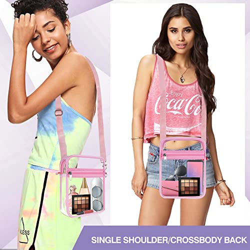 Image of Clear Bag Stadium Approved,Clear Crossbody Purse Bag, with Adjustable Shoulder Strap for Women, With front pocket