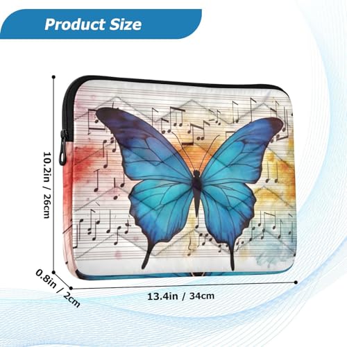 Funda para portátil de 13-14 pulgadas con notas musicales y mariposas miniatura 3