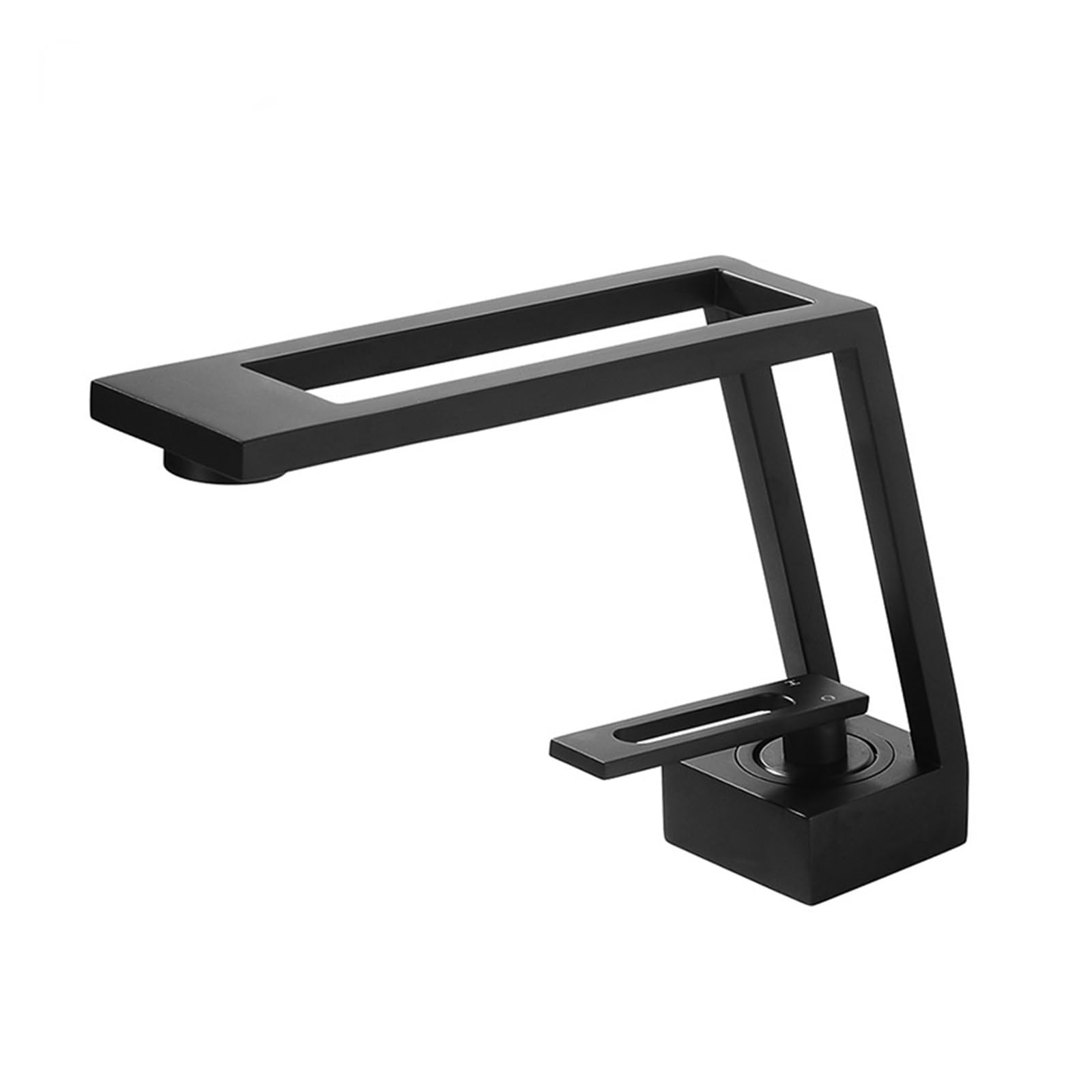 Baterie kuchenne, Bateria umywalkowa łazienkowa zlewozmywakowa zimnej i ciepłej wody, pojedynczy uchwyt, montowany na blacie, czarny kran(A111 white-chrome)