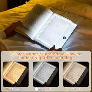 AHYDFSR Luce da Lettura per Libro, Lampada Luce da Lettura per Libro, Lampada da Lettura, Ricaricabile, 3 Temperature di Colore, Dimmerabile Senza Livelli
