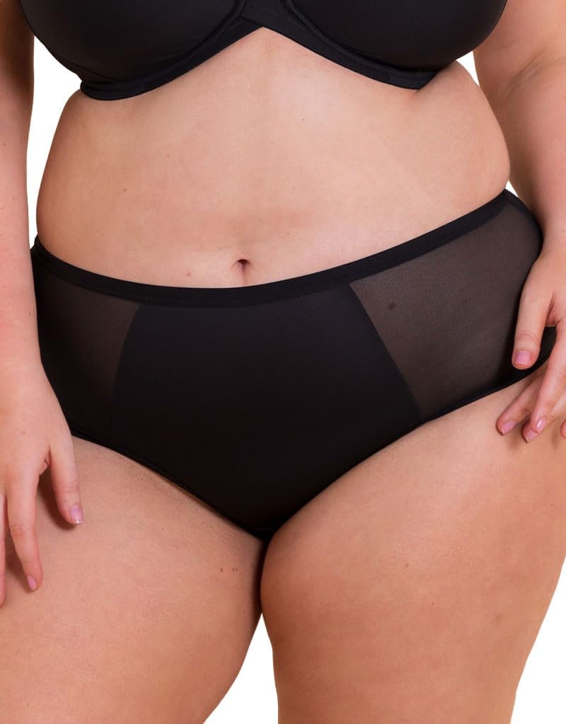 Curvy Kate Women's WonderFully Mid-Rise Short Brief Knickers in Black | Size: 20