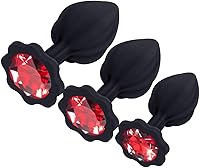 Vista 6 de Juguetes sexuales para adultos, 3 piezas de tapones anales de silicona con joyería, kit de entrenamiento anal, juguetes sexuales para juegos, tapón