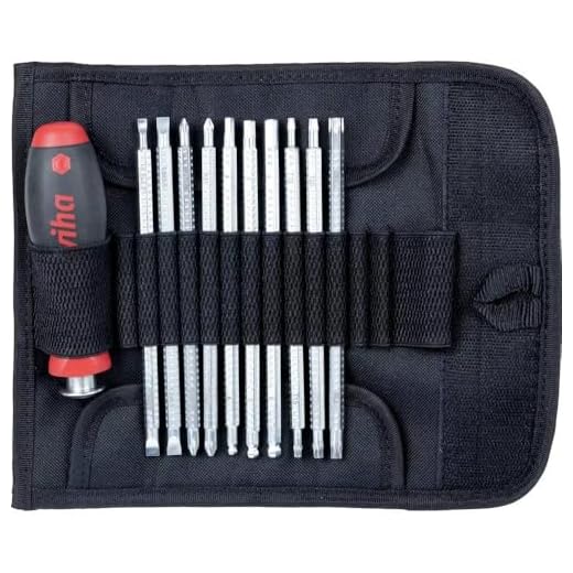 Wiha SchraubendreherGriff, ausziehbar SoftFinish®-telescopic für SYSTEM 6 Wechselklinge (30372) 6,0, variable Klingenlänge, schnelles Umstecken, Teleskop, ergonomischer Griff, ausziehbar 2 Wiha Schraubendreher mit Wechselklingen Set SYSTEM 6 (03591), 12 tlg. für tiefliegende Schrauben, Innensechskant/Kreuz/TORX/Schlitz inkl. Rolltasche