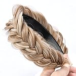 DIGUAN Wide Messy Braided Headband With Teeth Synthetic Hair Plaited Headband High Elasticity Braids Fishtail Braided Hair Band Hairpiece for Girls Women (Sandy Blonde) - Image 4