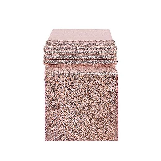Ritte 30 x 275 cm roséguld bordslöpare, paljetter bordslöpare, roséguld paljetter bordslöpare för födelsedagsfester, bröllop, babyshowers
