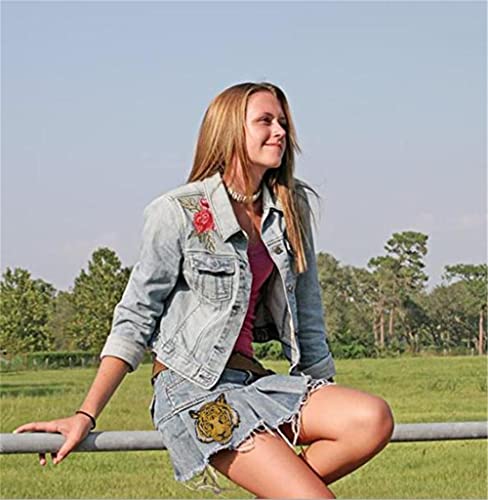 Ulricar Tiger Head Embroidered Patch Embroidery Badge Self-Adhesive Embroidered Stickers Armband Emblem Applique For Clothes Caps Jacket Jeans #TOP2