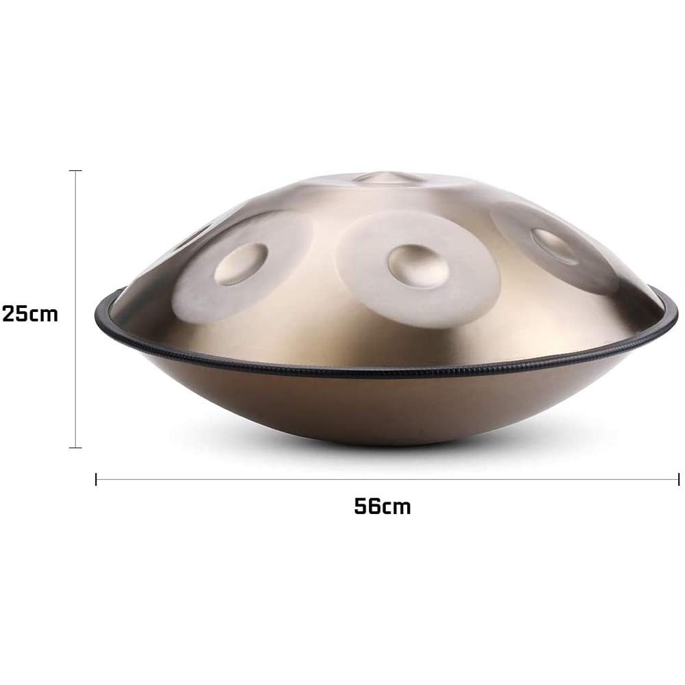 Instrument perkusyjny 10 nut Handpan Handpan bęben ręczny prezent muzyczny z pałeczkami perkusyjnymi ściereczka do czyszczenia narzędzia, bęben stalowy, ręcznie robiony, instrument perkusyjny stop (