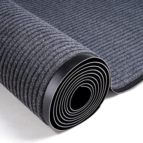 jxgzyy 3'x10' Hallway Runner Rug Commercial Outdoor Carpet Double Stripes Carpet Heavy Duty Front Door Mat Striped Brush Step Welcome Mats with PVC Backing for Indoor Outdoor