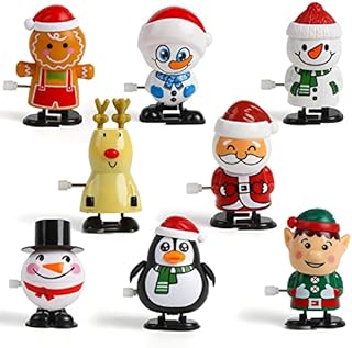 VEYLIN 8 Pack Christmas Wind Up Toy Assortments Christmas Stocking Stuffers Christmas Toys for Kids Party Bag Fillers