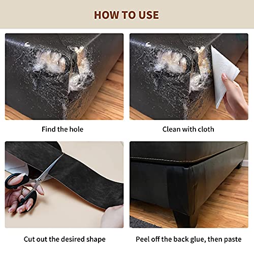 Image of Leather Repair Tape 3X60 inch Patch Leather Adhesive for Sofas, Car Seats, Handbags, Jackets,First Aid Patch (Wine red)