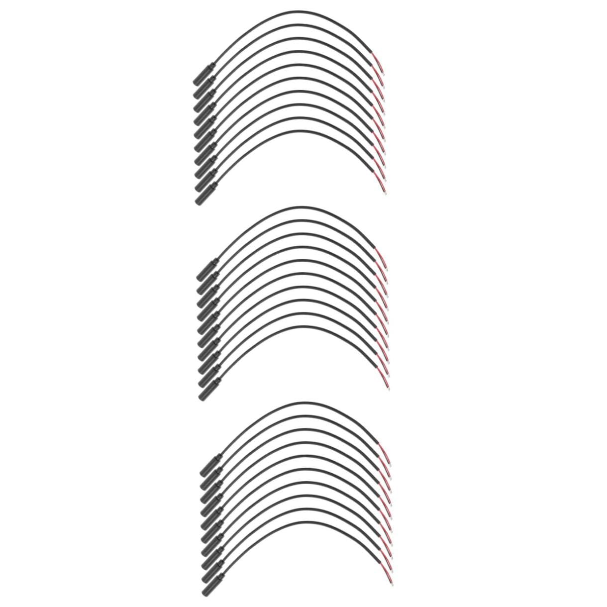 PartyKindom 30pezzi Cavo Audio Mono Con Connettore Femmina Filo Per Riparazione Cuffie Altoparlanti e Dispositivi Audio Nero