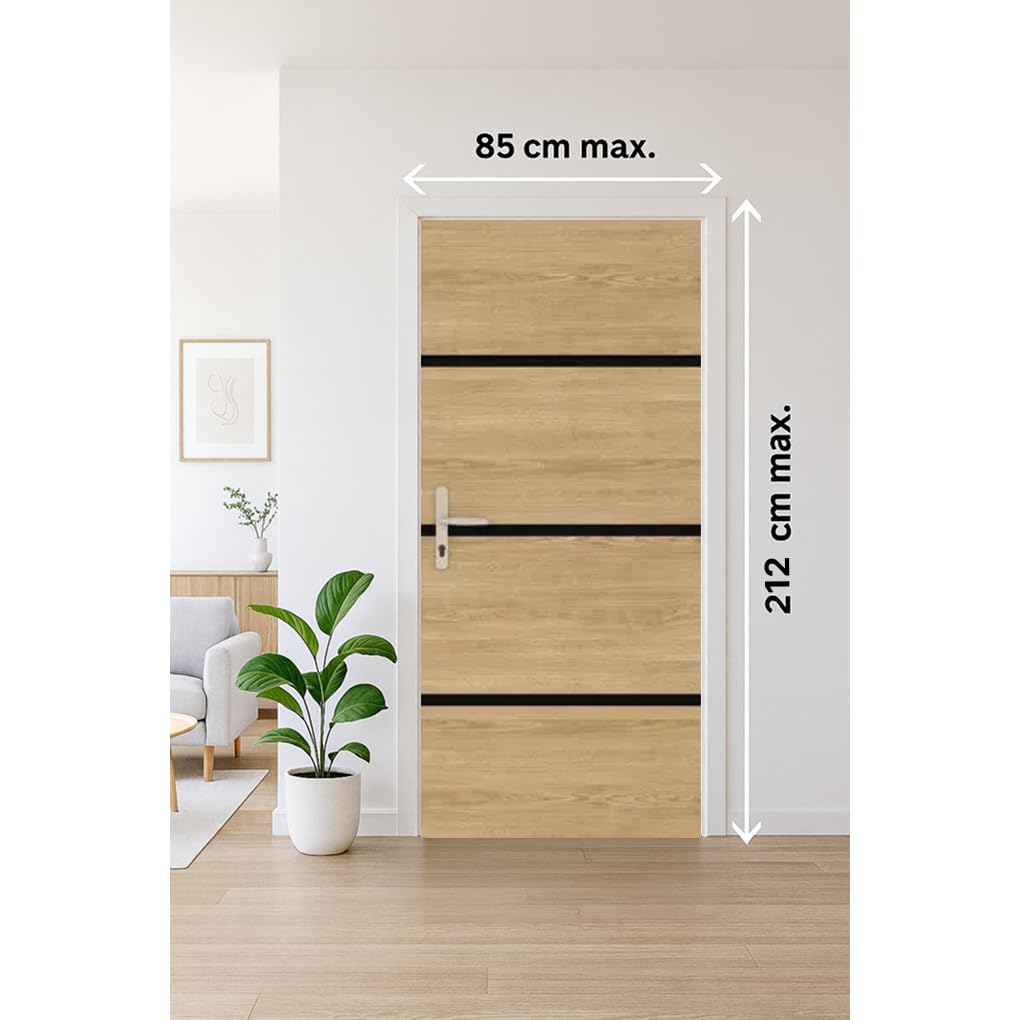 Nordlinger Pro Kit Rénovation Porte Chêne clair Profilés noirs Adhésif verni Bois FSC Mixte 70% Décoration intérieure
