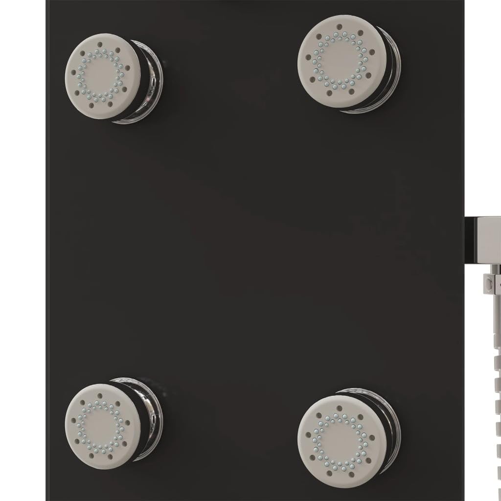 Panel de ducha (cristal, 25 x 47,5 x 130 cm), color negro