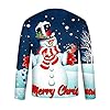 Clearance Men's Merry Christmas Jumper, Xmas Sweatshirt Santa Claus Novelty Pullover Snowman Sweater Top Long Sleeves Crew Neck Jumpers Adult Christmas Sweatshirt Boys Festive Santa Tops S-5XL #4