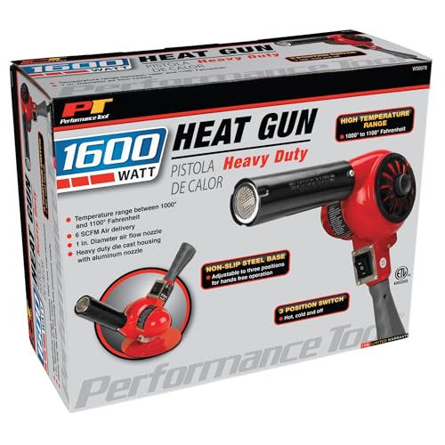 Image of Performance Tool W50078 Professional Heavy Duty Heat Gun, 1100-Degree Fahrenheit, 1600-watt Heavy Duty Heat Gun