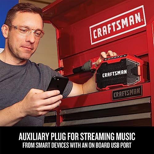CRAFTSMAN V20 Wireless Portable Bluetooth Speaker, Tool Only (CMCR001B), Red - Thumbnail 6