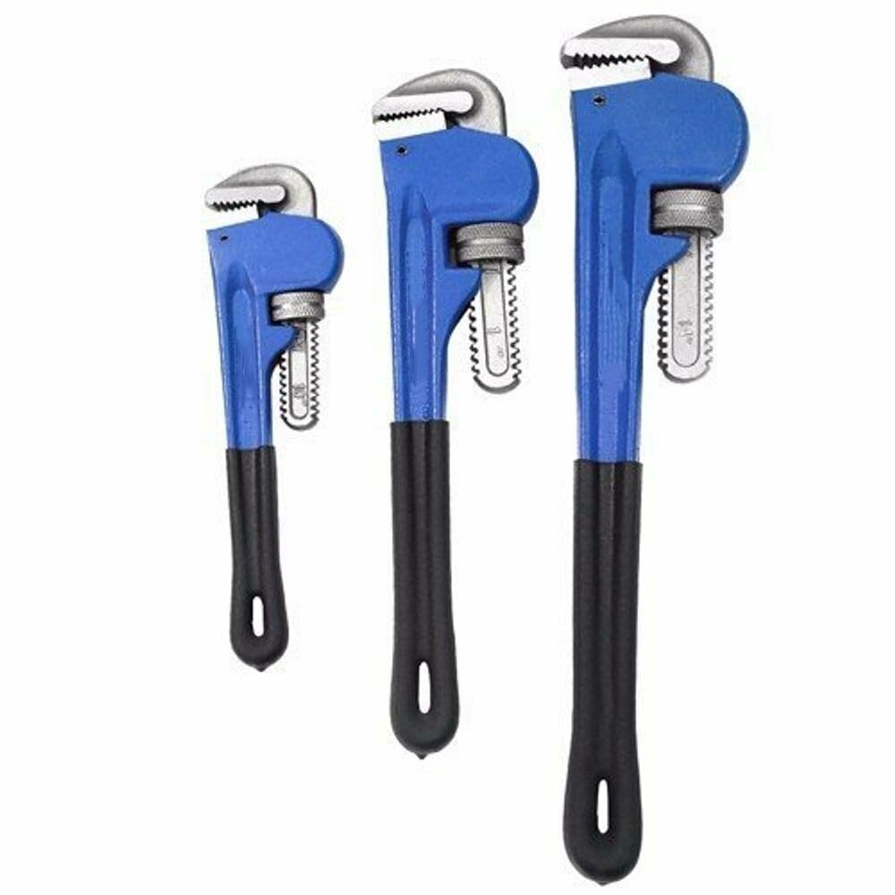 ASHMAV 3 Pcs Adjustable Heat Treated Non Ratchet Pipe Wrench Set 10