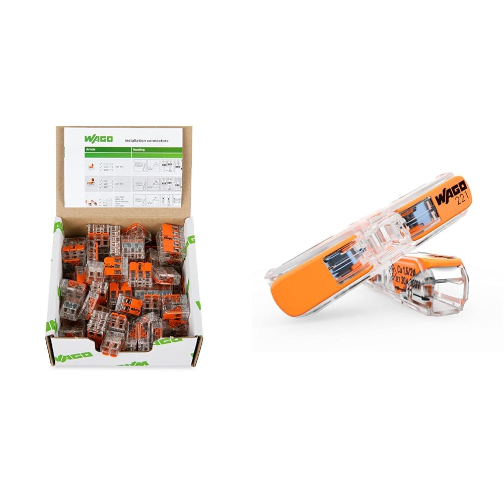Connecteurs de câble avec levier WAGO 221 de raccordement transparent 135 pcs - 7