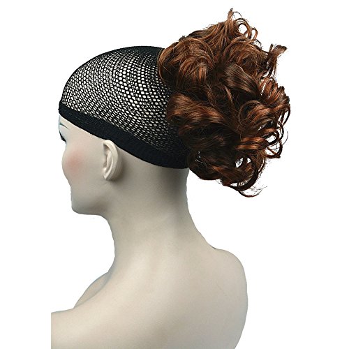 Lydell Short Ponytail Hair Extension Wavy Synthetic Hair-Piece with Jaw Claw (6TR Brown Mix)