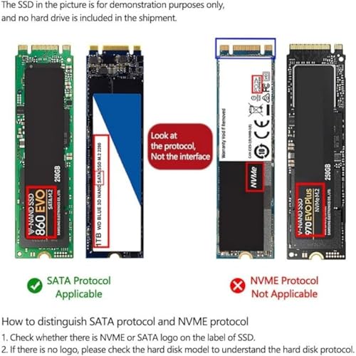 M.2 mSATA Adaptador Caja para SSD Conversión Aluminio miniatura 4