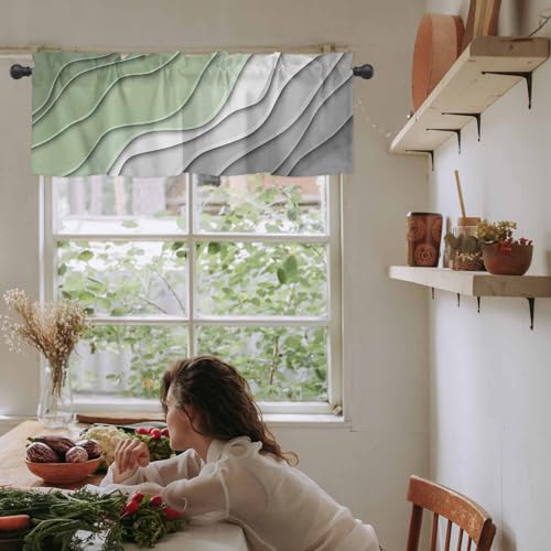 Cortinas de cocina modernas estilo cenefas cortas abstractas 7
