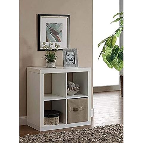Better Homes and Gardens Bookshelf Square Storage Cabinet 4-Cube Organizer White Cover