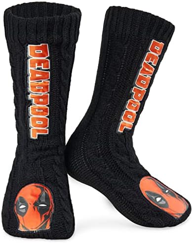 Marvel Fluffy Socks, Mens Slipper Socks, Black Panther Thor Warm Knitted Socks
