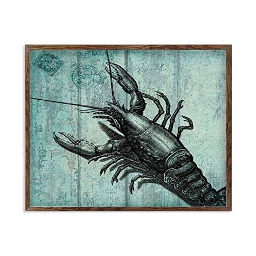 Cadre bois homard vintage 40x50cm cadeau de ferme idéal crémaillère