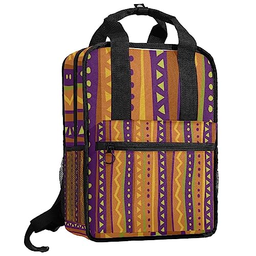 Sac à dos garçons bretelles réglables motif géométrique multicolore compact