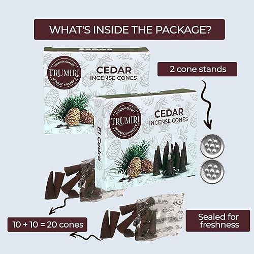 Trumiri TRU-ICTP-CEDAR Incense Cones - Total 20 Cone Incense thumb #1