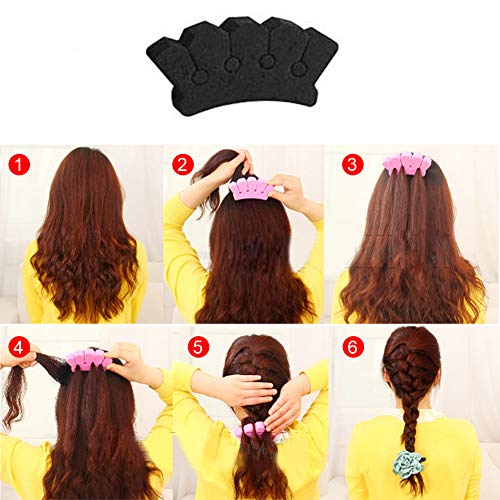 40 Pcs Hair Styling Accessories Kit Set Bun Maker Hair Braid Tool for Making DIY Hair Styles Black Magic Hair Twist Styling Accessories for Girls or Women (A) - Thumbnail 2