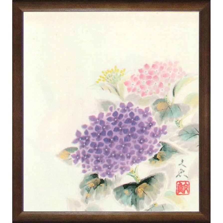油絵 絵画【紫陽花】【色紙】 油絵 絵画 【紫陽花の花】 | HIROSHI1990