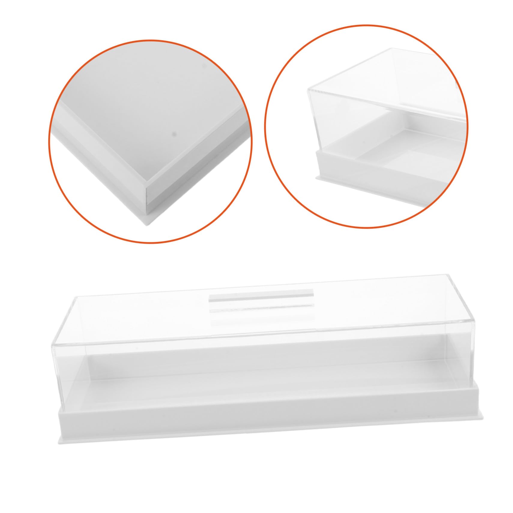 Ciieeo Caja de Presentación Rectangular con Tapa para Tartas de Acrílico White Bandeja para Pasteles y Tartas Soporte con Tapa para Cafetería y Hogar