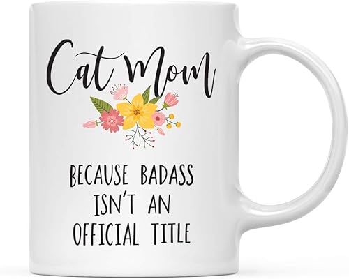 Miniatura 61 de Andaz Press Taza de café de 11 onzas, regalo de broma, madrina porque Badass no es un título oficial, gráfico floral, paquete de 1