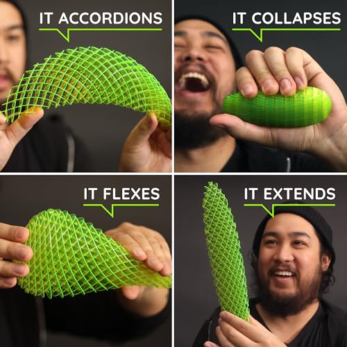 Image of Morf Fidget Worm Toy - Flexible 3D Sensory Slug Figgy Toy for Kids, Teens, and Adults - Stretchy, Quiet, Stress and Anxiety Relief, Focus - For Play, School, Work Gifts, Great For Classroom and Office