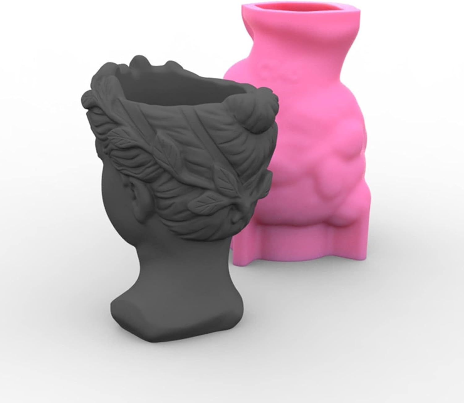 Silicone Flower Pot Mold, Large Goddness Silicone Planter Mold Succulent Pot Vase Molds for Polymer Clay, Concrete, Cement, Resin Casting (6.29 * 4.52 * 4.72 inches)